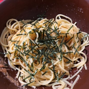 味どうらくの里が隠し味！たらこパスタ